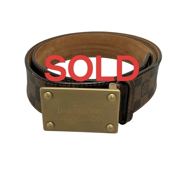LOUIS VUITTON Santure en venteur 40MM Damier Ebene Damier  Belt 236-061325 - Picture 1 of 9